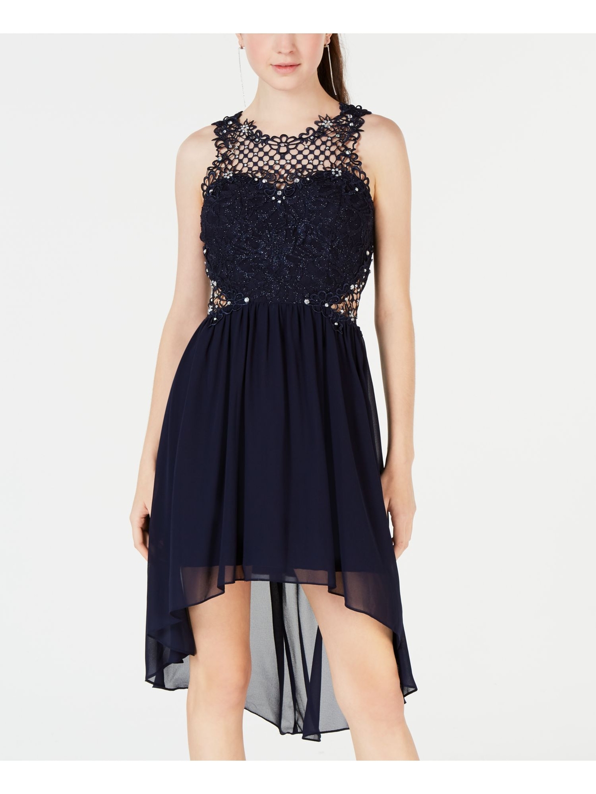 Женское темно-синее вечернее платье Hi-Lo без рукавов ниже колена от CITY STUDIO 5