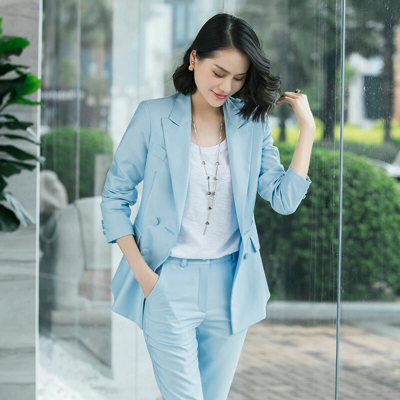 Yitimuceng Blue Suits For Women 2023 Fashion Long Sleeve Office