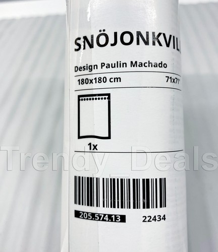 Cortina de ducha Ikea SNOJONKVILL, hojas de plantas blancas/verdes Monstera 71x71" - NUEVA - Imagen 6 de 7