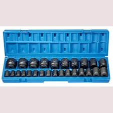 Grey Pneumatic 1726M 1/2" Dr. 26 Pc. Standard Length Metric Set - 12 Point