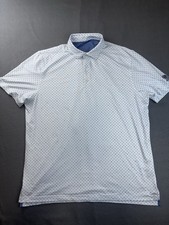 Johnnie-O Polo Shirt Mens XL Andreas White Geometric S/S Performance Polo Logo