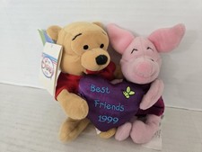 New Disney Store Winnie the Pooh Friendship w/Piglet 8" Bean Bag Plush FREE SHIP