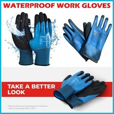 Heavy-Duty Waterproof Latex Grip Gloves | Work, Gardening, Mechanics