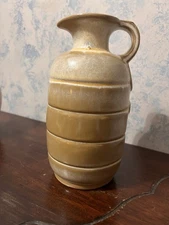 VTG FRANKOMA 831 POTTERY HONEY JUG PITCHER VASE W/HANDLE BEIGE Harvest White