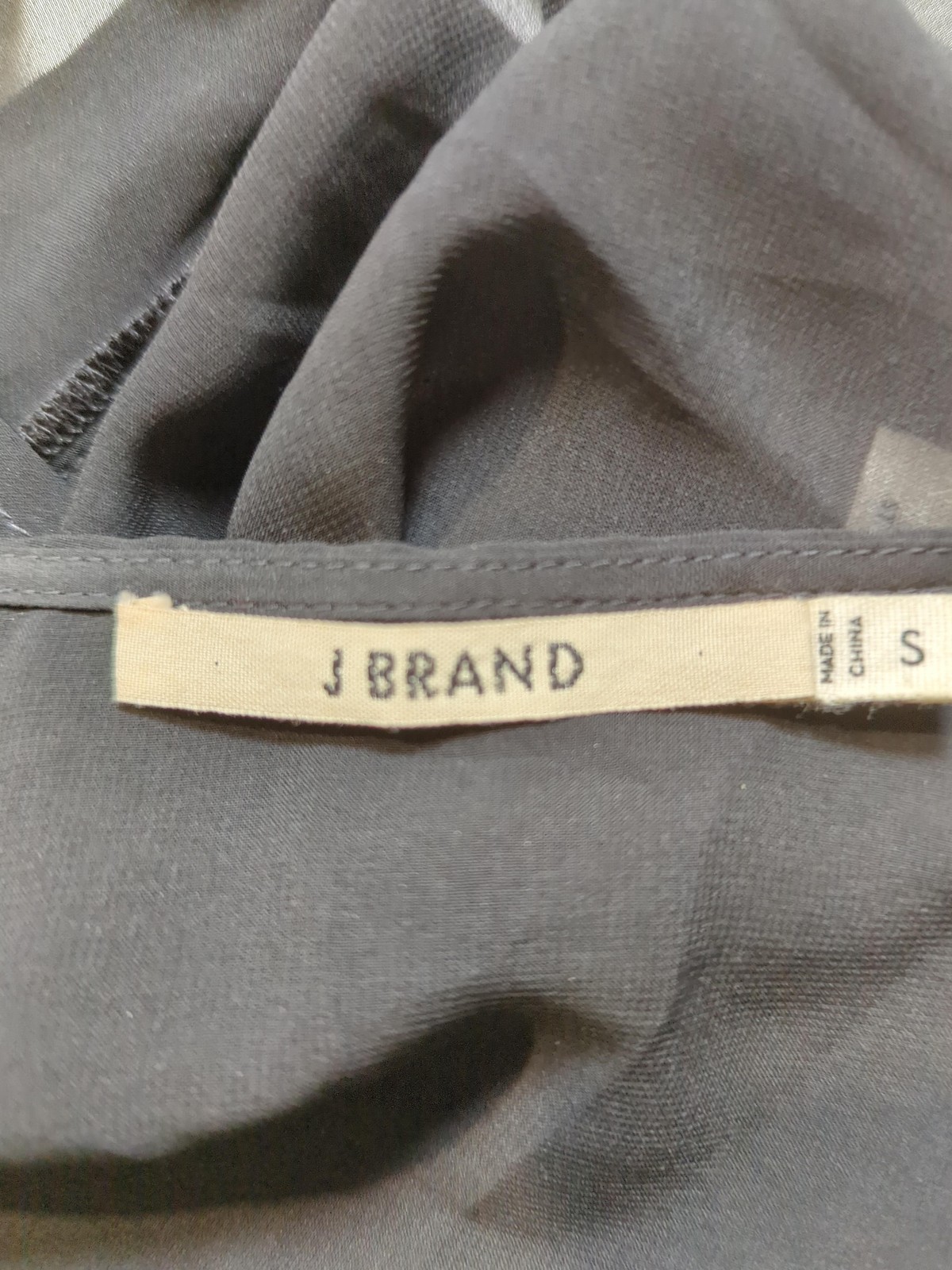 J Brand Women's Top S Black Viscose with Silk, Polyester Sleeveless V-Neck Basic image 5
