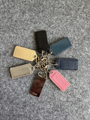 Lot Of 7 Coach Hang Tags Bag Charm Leather & Metal Fo… - Gem
