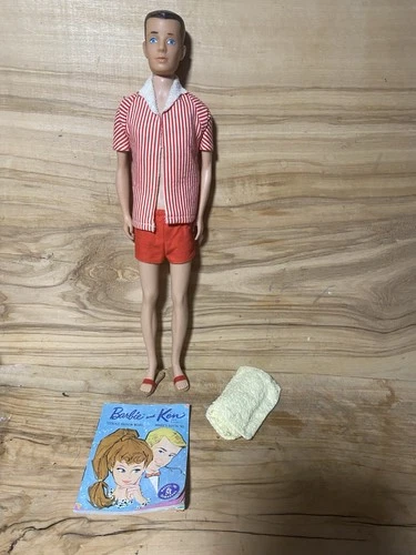 VINTAGE 1960’s KEN BROWN  HAIR DOLL  With Bathing Outfit