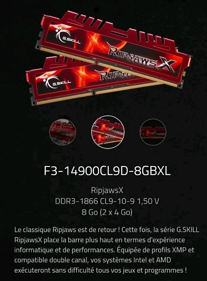G.Skill Aegis 4 Go (1 x 4 Go) DDR4 2133 MHz CL15 - Mémoire PC