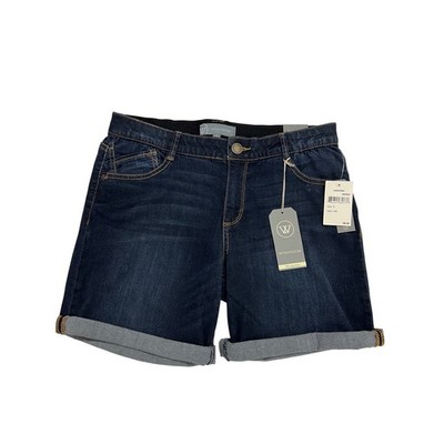 Wit & Wisdom Denim Shorts Womens 8 Indigo Ab-solution Slimming Cuffed E22