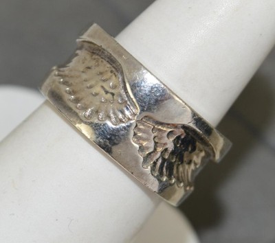 GARRARD Sterling Silver Two Wing Wide Band Ring