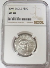 2004 PLATINUM AMERICAN EAGLE $50 COIN 1/2oz NGC MINT STATE 70 2700.00 per troy oz