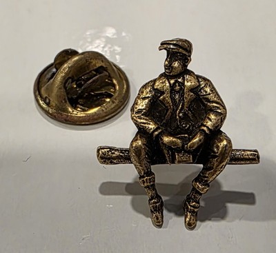 Vintage Iron Worker Collectible Lapel Pin ''Lunch Atop a Skyscraper''