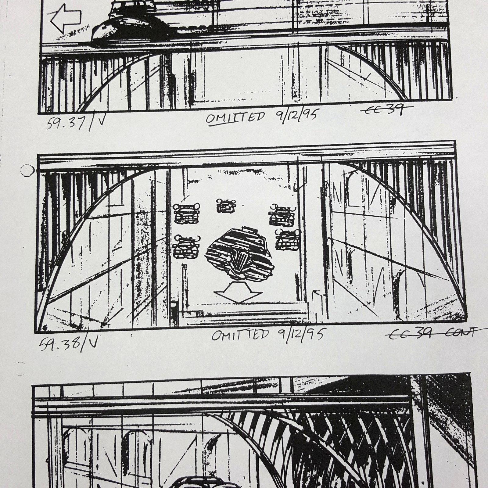 Image 13 of The Fifth Element - Production Used Storyboard, Cab Chase 59.38-39 , COA