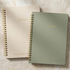 Aesthetic Spiral Notebook Set of 2 for Women and Men - Cute College Ruled 8X6 Bi