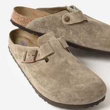 New Birkenstock Boston Suede Taupe Soft Footbed Clogs Men's Shoes Regular/Wide