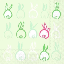 Boston International 3-Ply Paper Napkins, 20-Count Cocktail Size, Bunny Tails