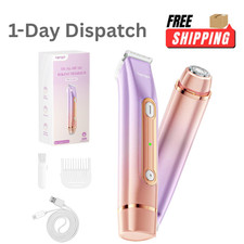 Aqeqpt Women  s Bikini Trimmer Dual Heads Waterproof Electric Shaver DuskyRose