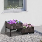 2-Piece Raised Garden Bed Planter Box Flower Vegetables Planting Container