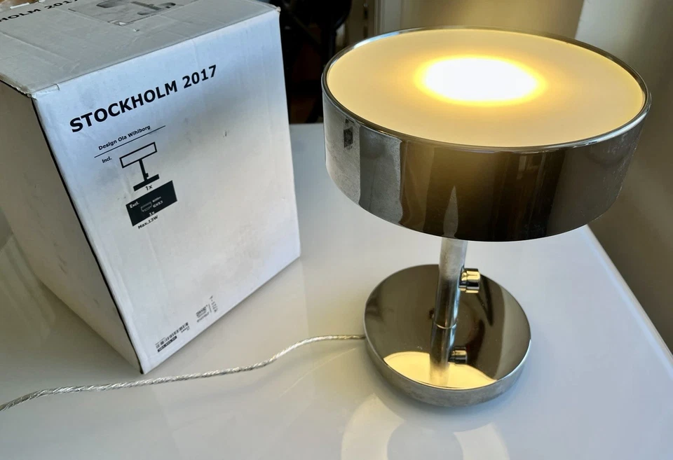 IKEA Stockholm LED TABLE LAMP w/ Dimmer - Chrome Finish - Image 3 of 4