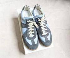 Maison Margiela GAT Sneakers Men Gray Blue 11 44 Suede Leather Low Top Gum