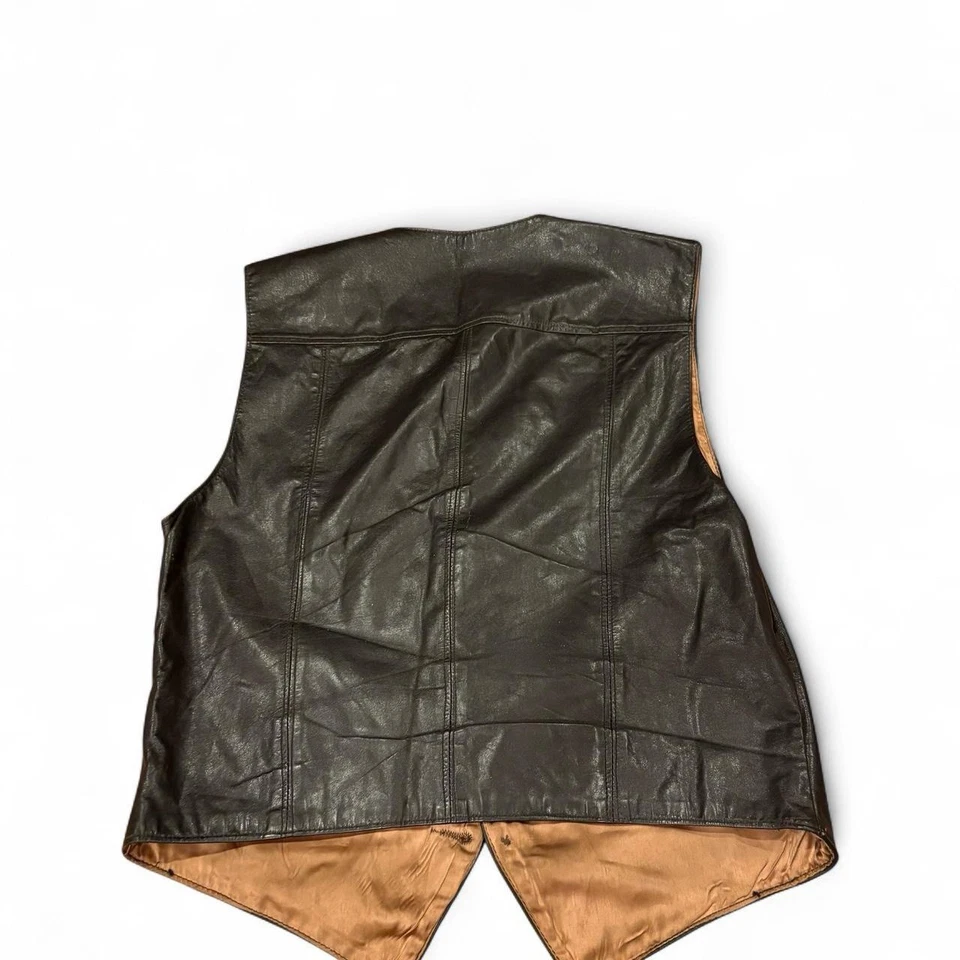 chaleco vintage de cuero genuino - marca que se muestra en la 3ª foto es una marca navideña Foto 4 de 4