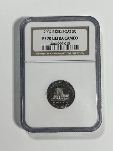 2004-S KEELBOAT PROOF JEFFERSON NICKEL NGC PF70 ULTRA CAMEO