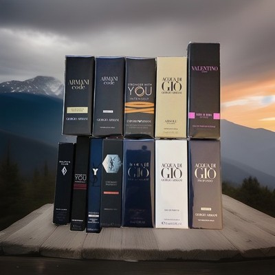 12  Assorted Designer Men's Fragrance Travel Size Spray Lot 15ml 0.5 fl oz each