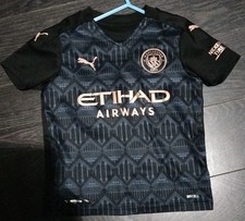 Manchester City 20/21 Away Shirt Size 7/8 Years Kun Aguero