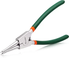 Circlip Pliers 9-Inch, Tip Diameter 0.09 Inch, Snap Ring Pliers External, Heavy 