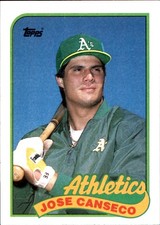 Jose Canseco 1989 Topps #500 Oakland Athletics FREE SHIPPING AutographDen