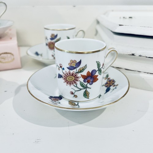 Vtg Richard Ginori Italy Oriente Floral Porcelain Demitasse Cup Saucer Set Of 4 - Picture 4 of 6