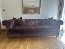 Duresta Connaught Grand Sofa Purple + 2 Large And 2 Small Scatter Cushions  used
