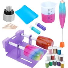 Double 2X Cup Turner for Crafts Tumblers,Electric Epoxy Resin Mixer,Cup Spinn...