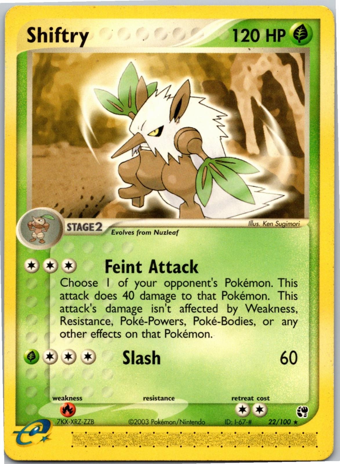 Shiftry 22/100 Rare Sandstorm Pokemon MP
