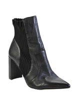 Sole Society Womens Leather Pointed Toe Knit Panel Heels Black Size 8.5