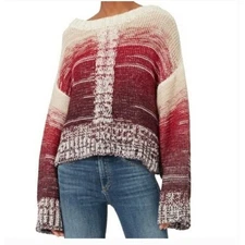 Eleven Six Alpaca Knit Ombre Striped Anna Sweater Bell Sleeve Boho Size Small