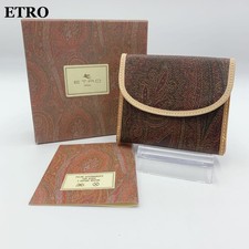 ETRO Portafoglio Pieghevole Vera Pelle Paisley Made in Italy Accessori Autentico