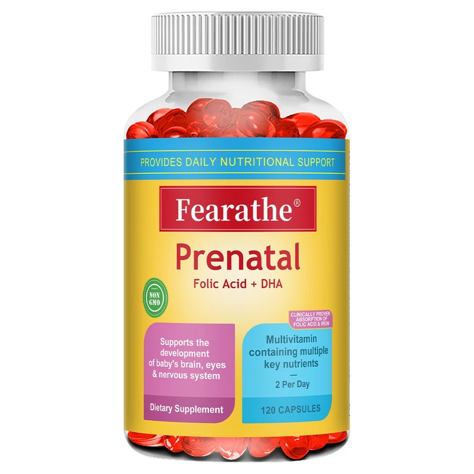 Prenatal Vitamins with Folic Acid & DHA, Fetal Brain Development Support Folate - Image 4 of 4