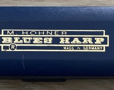 M. Hohner Blues Harp Harmonica Key Of C With Blue Case Made In Germany
