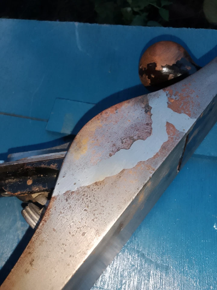  Stanley Bailey No.5 Jack Plane joiner's WELD REPAIR!  tool Beech handles Used - Image 2 of 4