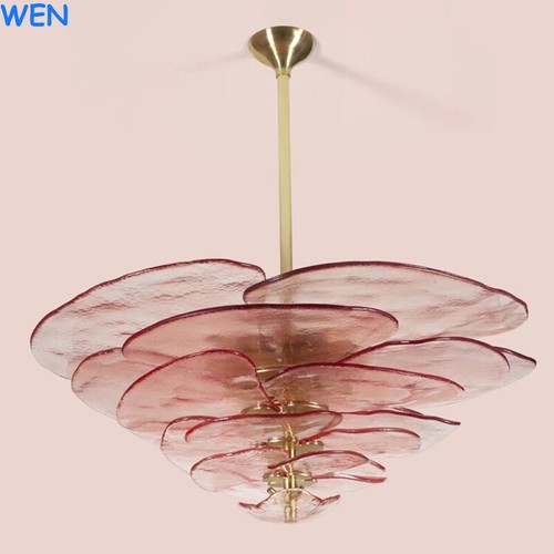 Rose Flower Chandelier Ceiling Light Flush Mount Bedroom Glass Pendant Lighting - Picture 20 of 23