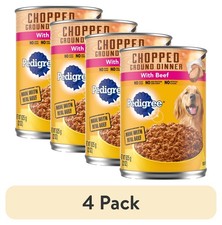 Pedigree Chopped Ground Dinner Beef Dog Food Wet, 22oz Cans 4 Pack