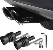 2pcs Xl Aluminum Turbo Whistle Exhaust Sound Enhancer For Car Truck - Black