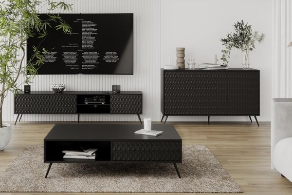 Wohnzimmer Set Modern HolzmöBel Tv-Lowboard + Sideboard LuxuriöSes Couchtisch-image