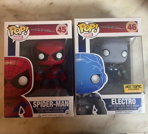 Funko Pop! Marvel The Amazing Spiderman 2 - Spider-Man + Electro - GITD #45, #46