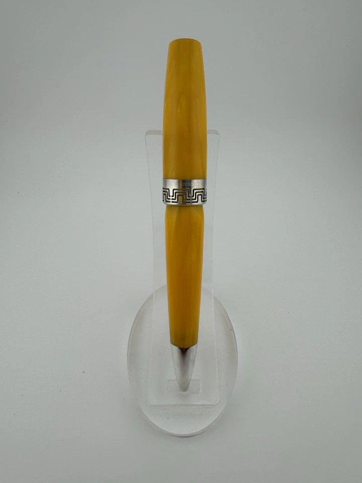 Montegrappa Miya Ballpoint Pen ISMYTBCY Silver and Yellow Celluloid. - Image 3 of 4