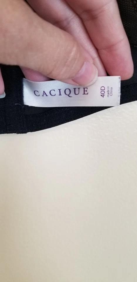 Cacique Modern Lace Lightly Lined Balconette Bra, Black, Size 40D - Image 2 of 3