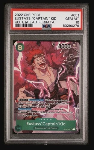 Eustass "Captain" Kid OP01-051 Romance Dawn Foil  Alt Art PSA 10