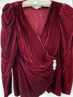 Vintage 80s Perfect Condition Velvet Women’s 12 Formal Evening Jacket Burgundy — photo 1