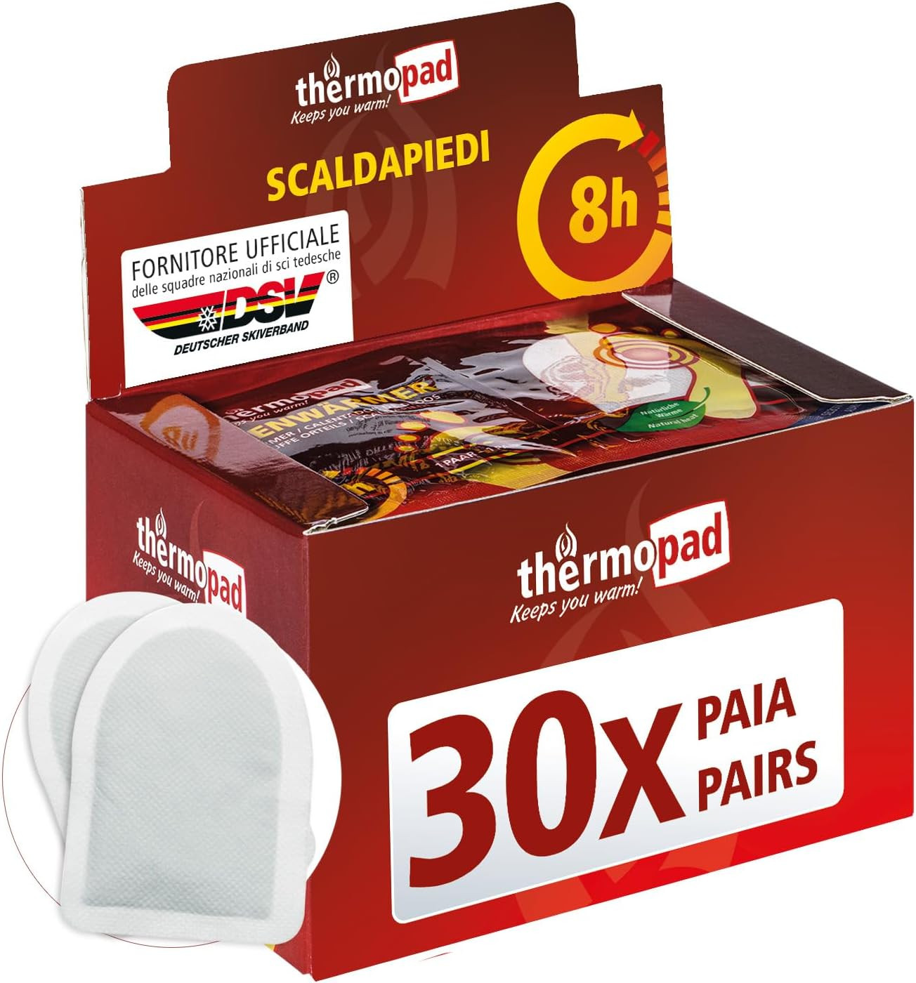 Scaldapiedi Tecnici Adesivi 30 Paia - Performance Termica 8 Ore